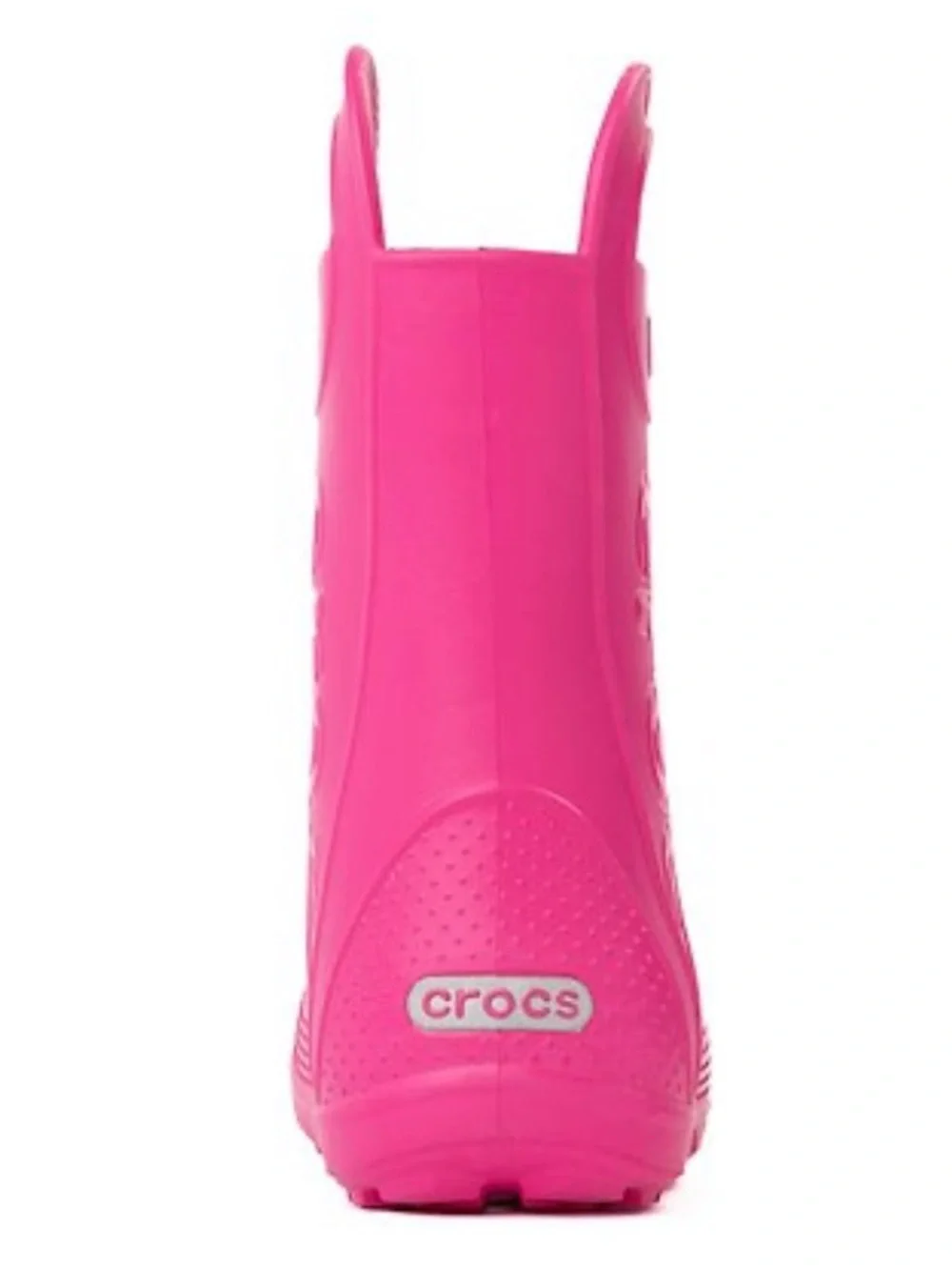 CROCS Kids Waterproof Pull-On Rain Boot in Bright Candy Pink